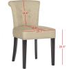 Safavieh Mercer Collection Carol Charcoal Linen Ring Dining Chair(Beige)