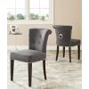 Safavieh Mercer Collection Carol Charcoal Linen Ring Dining Chair(Grey)