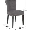 Safavieh Mercer Collection Carol Charcoal Linen Ring Dining Chair(Grey)