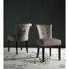 Safavieh Mercer Collection Carol Charcoal Linen Ring Dining Chair(Oyster Grey)