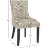 Safavieh Mercer Collection Lester Dining Chairs, Zebra Grey, Set of 2(Grey)