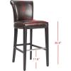 Safavieh Mercer Collection Seth Black Leather 25.9-inch Bar Stool(Brown)