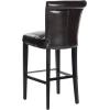 Safavieh Mercer Collection Seth Black Leather 25.9-inch Bar Stool(Brown)