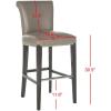 Safavieh Mercer Collection Seth Black Leather 25.9-inch Bar Stool(Clay)