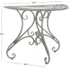 Safavieh Outdoor Collection Annalise Antique White Accent Table(Antique Dark Green)
