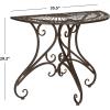 Safavieh Outdoor Collection Annalise Antique White Accent Table(Rustic Brown)