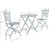 Safavieh Outdoor Collection Belen Antique Blue 3-Piece Bistro Set(Mossy Blue)