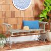 Safavieh Outdoor Collection Brielle Victorian Antique Blue Bench(Antique Dark Green)