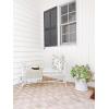 Safavieh Outdoor Collection Brielle Victorian Antique Blue Bench(Antique White)