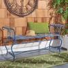 Safavieh Outdoor Collection Brielle Victorian Antique Blue Bench(Mossy Blue)
