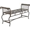 Safavieh Outdoor Collection Brielle Victorian Antique Blue Bench(Rustic Brown)