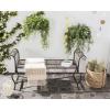 Safavieh Outdoor Collection Brielle Victorian Antique Blue Bench(Rustic Brown)
