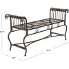 Safavieh Outdoor Collection Brielle Victorian Antique Blue Bench(Rustic Brown)