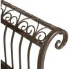 Safavieh Outdoor Collection Brielle Victorian Antique Blue Bench(Rustic Brown)