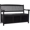 Safavieh Outdoor Collection Brisbane Grey Storage Bench(Black)