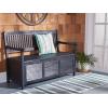 Safavieh Outdoor Collection Brisbane Grey Storage Bench(Black)
