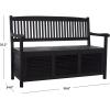 Safavieh Outdoor Collection Brisbane Grey Storage Bench(Black)