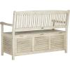 Safavieh Outdoor Collection Brisbane Grey Storage Bench(Distressed/White)