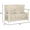 Safavieh Outdoor Collection Brisbane Grey Storage Bench(Distressed/White)