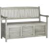 Safavieh Outdoor Collection Brisbane Grey Storage Bench(Grey)