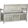Safavieh Outdoor Collection Brisbane Grey Storage Bench(Grey)