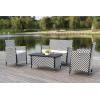 Safavieh Outdoor Collection Figueroa Black and White 4-Piece Patio Set(Black/White Chevron)