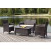 Safavieh Outdoor Collection Figueroa Black and White 4-Piece Patio Set(Brown / Sand)