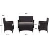 Safavieh Outdoor Collection Figueroa Black and White 4-Piece Patio Set(Brown / Sand)