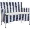 Safavieh Outdoor Collection Figueroa Black and White 4-Piece Patio Set(Navy / White)