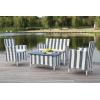 Safavieh Outdoor Collection Figueroa Black and White 4-Piece Patio Set(Navy / White)