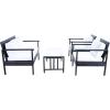 Safavieh Outdoor Collection Garnen Wicker Cushion 4-Piece Living Set PAT7714D, Natural/White(Black / White)