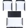 Safavieh Outdoor Collection Garnen Wicker Cushion 4-Piece Living Set PAT7714D, Natural/White(Black / White)