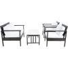 Safavieh Outdoor Collection Garnen Wicker Cushion 4-Piece Living Set PAT7714D, Natural/White(Brown / White)