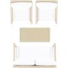 Safavieh Outdoor Collection Garnen Wicker Cushion 4-Piece Living Set PAT7714D, Natural/White(Grey / White)