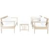 Safavieh Outdoor Collection Garnen Wicker Cushion 4-Piece Living Set PAT7714D, Natural/White(Grey / White)