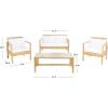 Safavieh Outdoor Collection Garnen Wicker Cushion 4-Piece Living Set PAT7714D, Natural/White(Natural / White)