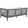 Safavieh Outdoor Collection Malibu Antiqued White/ Navy Acacia Wood Cushioned Daybed(Ash Grey / Beige)