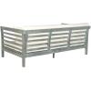Safavieh Outdoor Collection Malibu Antiqued White/ Navy Acacia Wood Cushioned Daybed(Ash Grey / Beige)