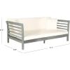 Safavieh Outdoor Collection Malibu Antiqued White/ Navy Acacia Wood Cushioned Daybed(Ash Grey / Beige)
