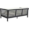 Safavieh Outdoor Collection Malibu Antiqued White/ Navy Acacia Wood Cushioned Daybed(Dark Slate Gray / Beige)