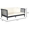 Safavieh Outdoor Collection Malibu Antiqued White/ Navy Acacia Wood Cushioned Daybed(Dark Slate Gray / Beige)