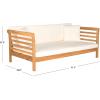 Safavieh Outdoor Collection Malibu Antiqued White/ Navy Acacia Wood Cushioned Daybed(Natural / Beige)
