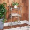 Safavieh Outdoor Collection Noreen Antique White 3 Tier Shelf(Antique Dark Green)