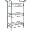 Safavieh Outdoor Collection Noreen Antique White 3 Tier Shelf(Antique Dark Green)
