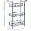 Safavieh Outdoor Collection Noreen Antique White 3 Tier Shelf(Mossy Blue)
