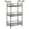 Safavieh Outdoor Collection Noreen Antique White 3 Tier Shelf(Rustic Brown)