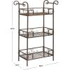 Safavieh Outdoor Collection Noreen Antique White 3 Tier Shelf(Rustic Brown)