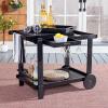Safavieh -Outdoor Collection Orland Natural Wood Tea Trolley Cart(Black)