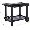 Safavieh -Outdoor Collection Orland Natural Wood Tea Trolley Cart(Black)