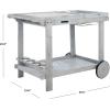 Safavieh -Outdoor Collection Orland Natural Wood Tea Trolley Cart(Grey)